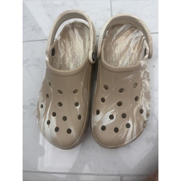 CROCS Marble Tie-Dye Clogs White beige 6 m/8 w - Picture 7 of 8